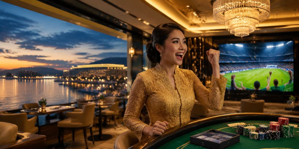 Suasana kasino hiburan bertema kebaya Malaysia untuk pertaruhan sukan